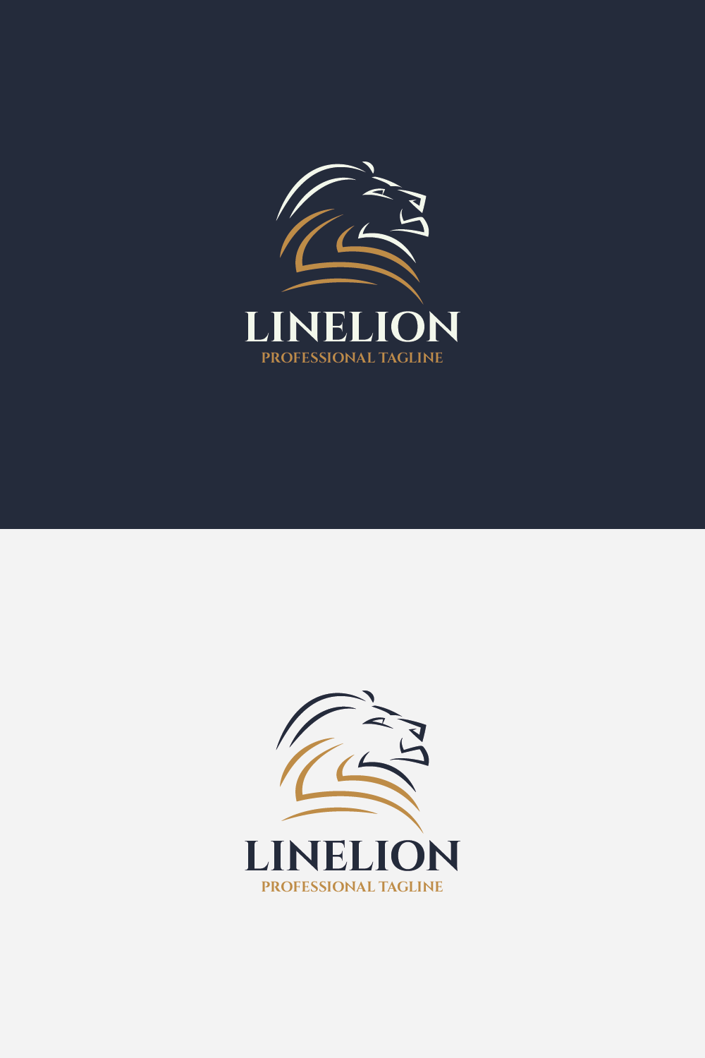 Line Lion Animal Logo pinterest preview image.