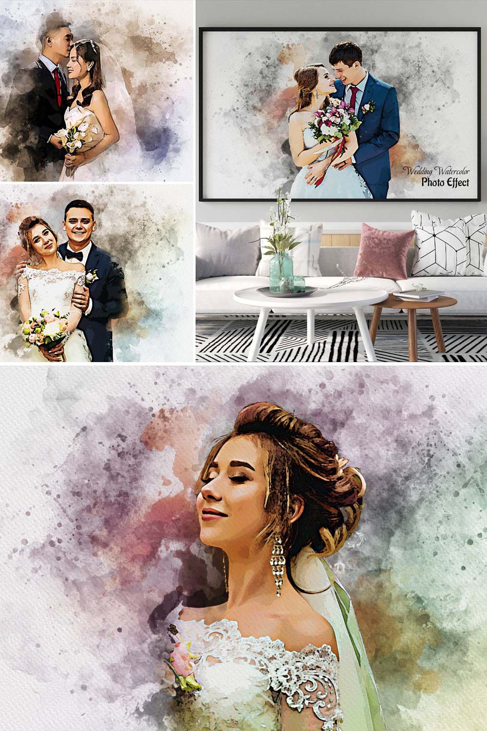 Wedding Photoshop Photo Effect pinterest preview image.