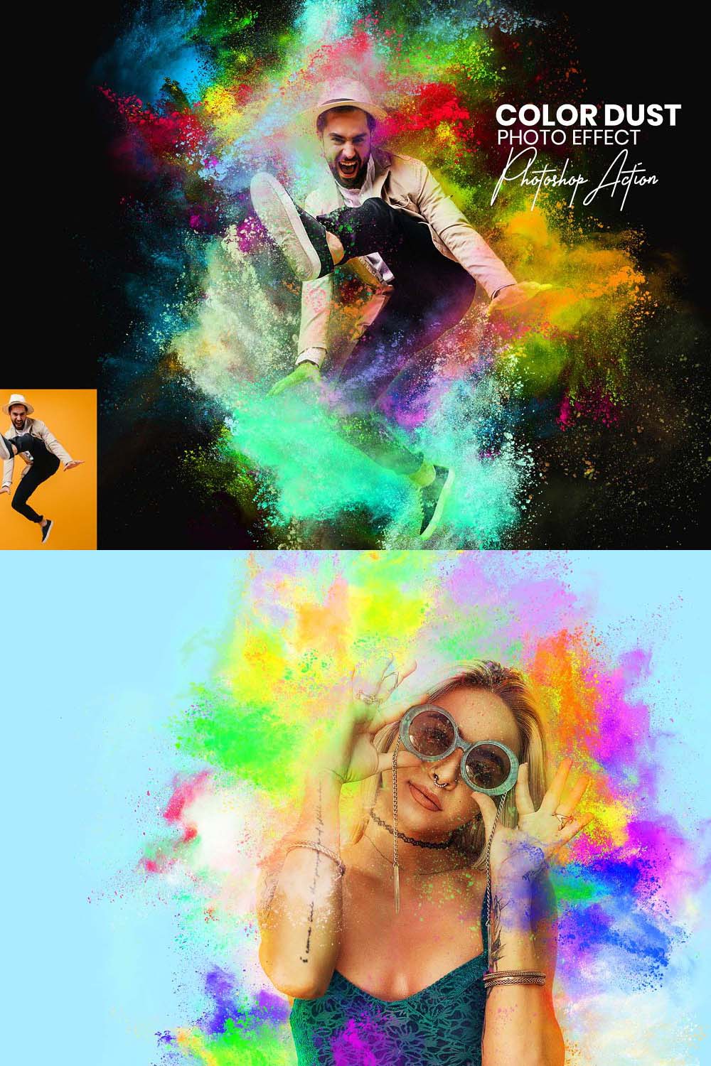 Color Dust Photoshop Actions pinterest preview image.