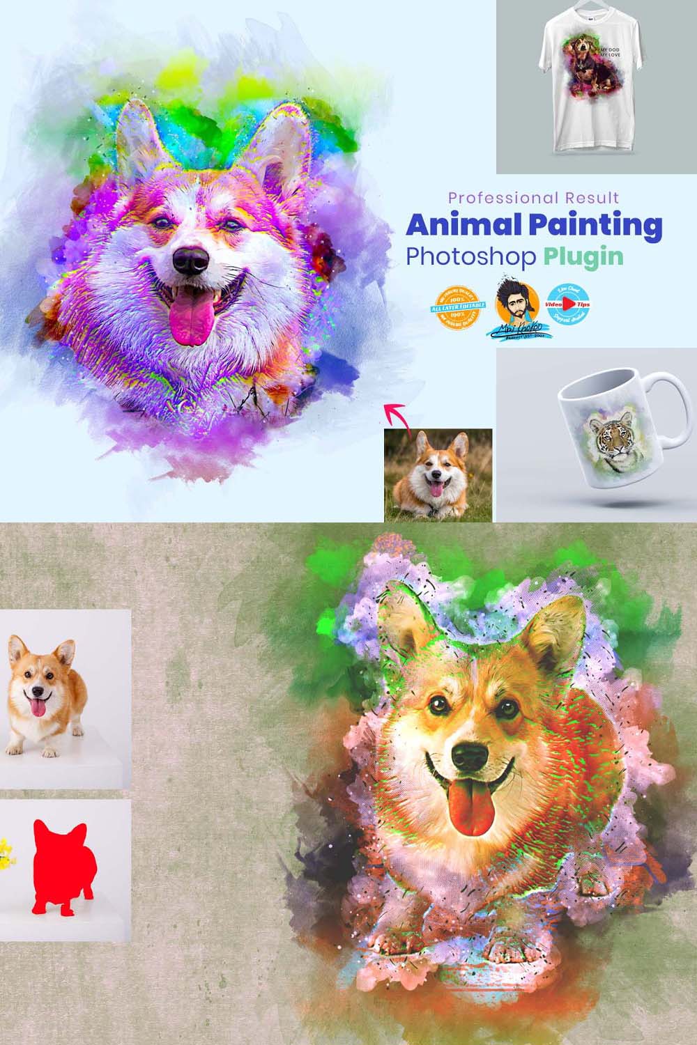 Easy Animal Painting Plugin pinterest preview image.