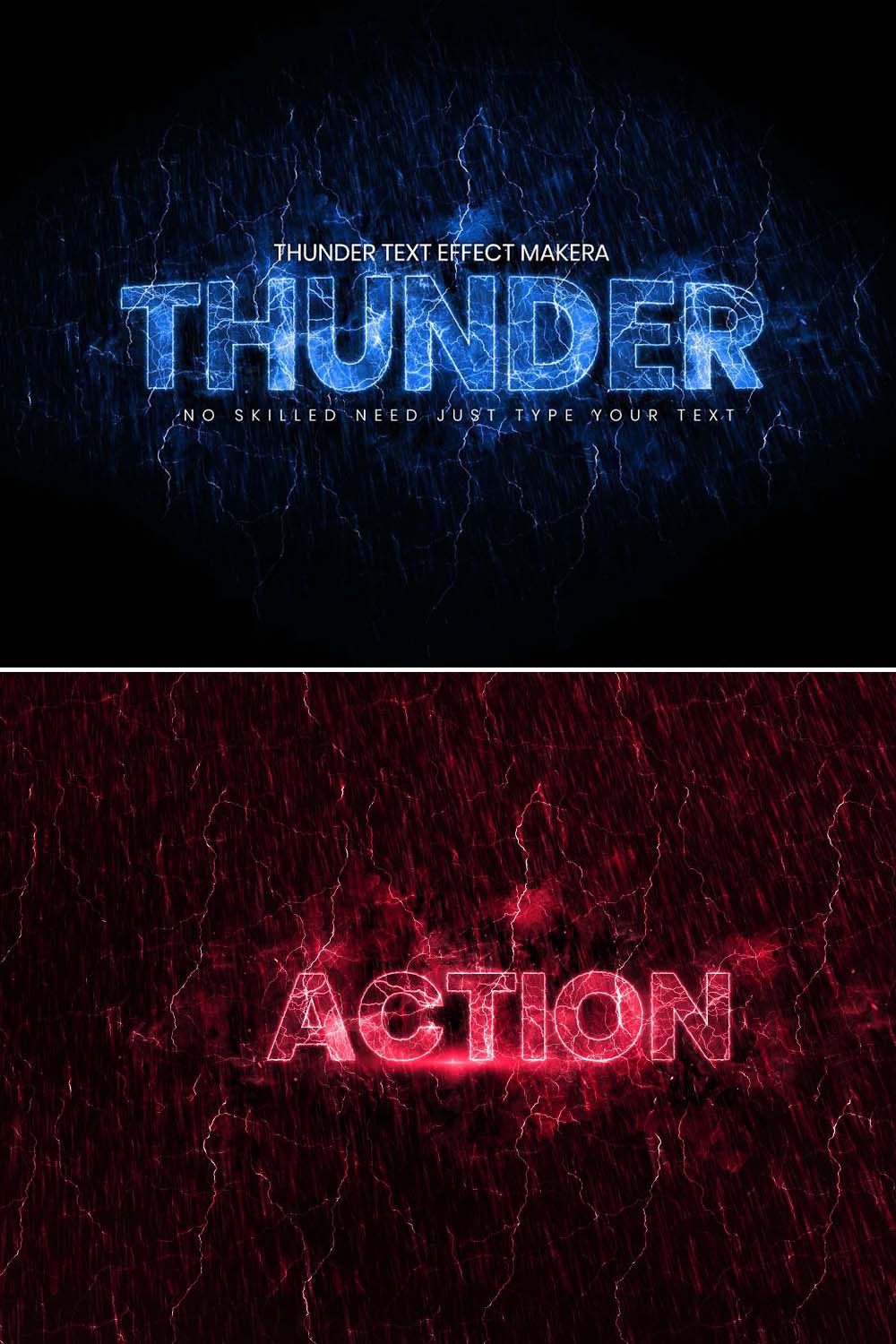 Thunder Text Effect Maker pinterest preview image.