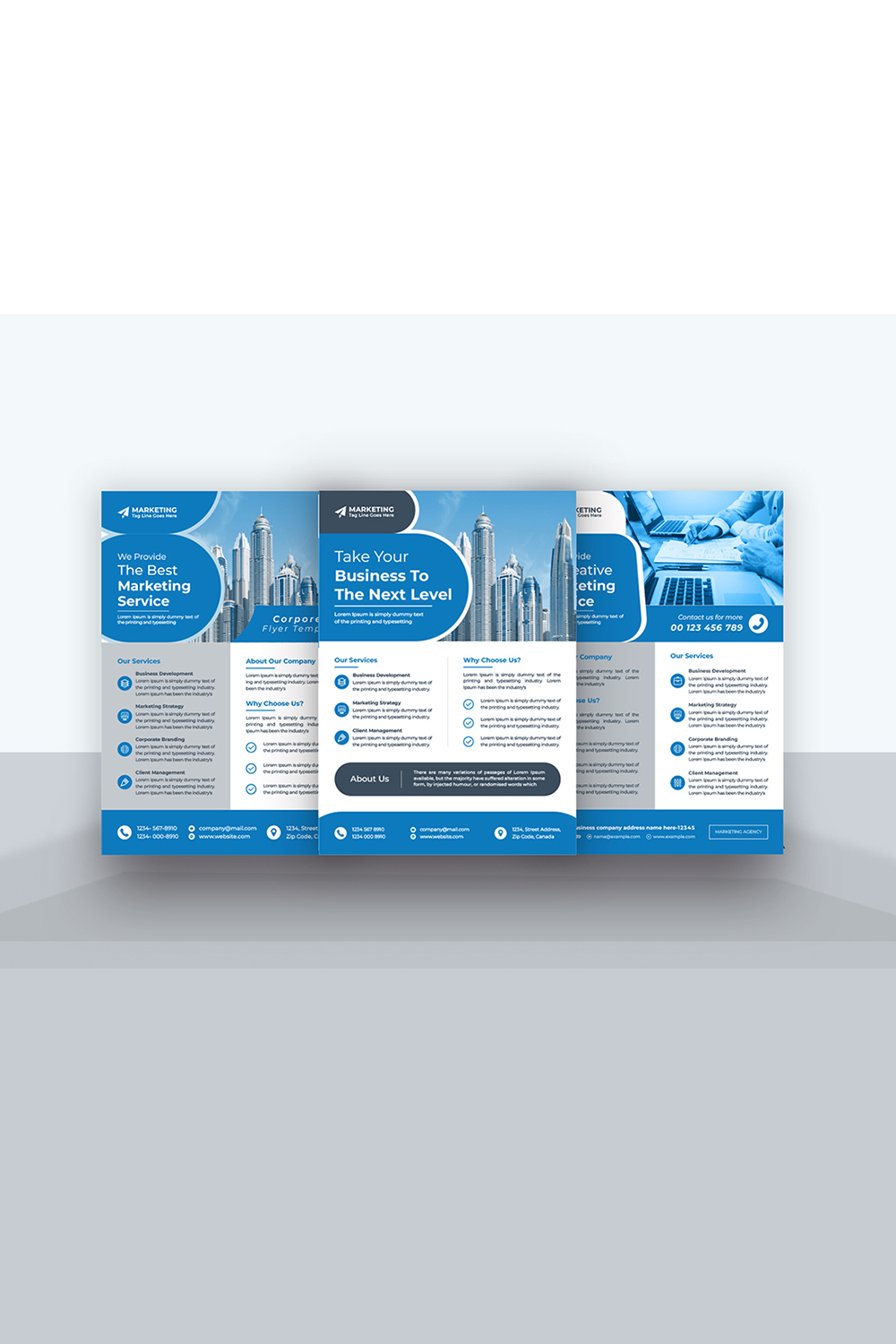 Corporate business flyer templates pinterest preview image.