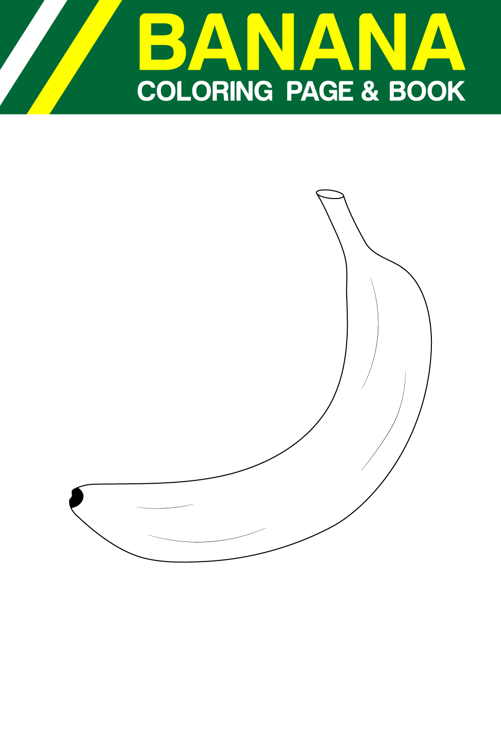 hand drawn banana isolated on a white background pinterest preview image.