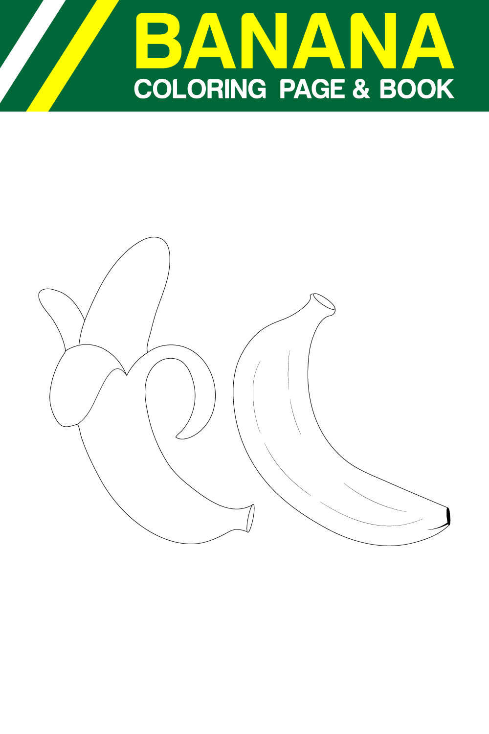 Fruit Coloring Page Banana hand Drawn Line Art pinterest preview image.