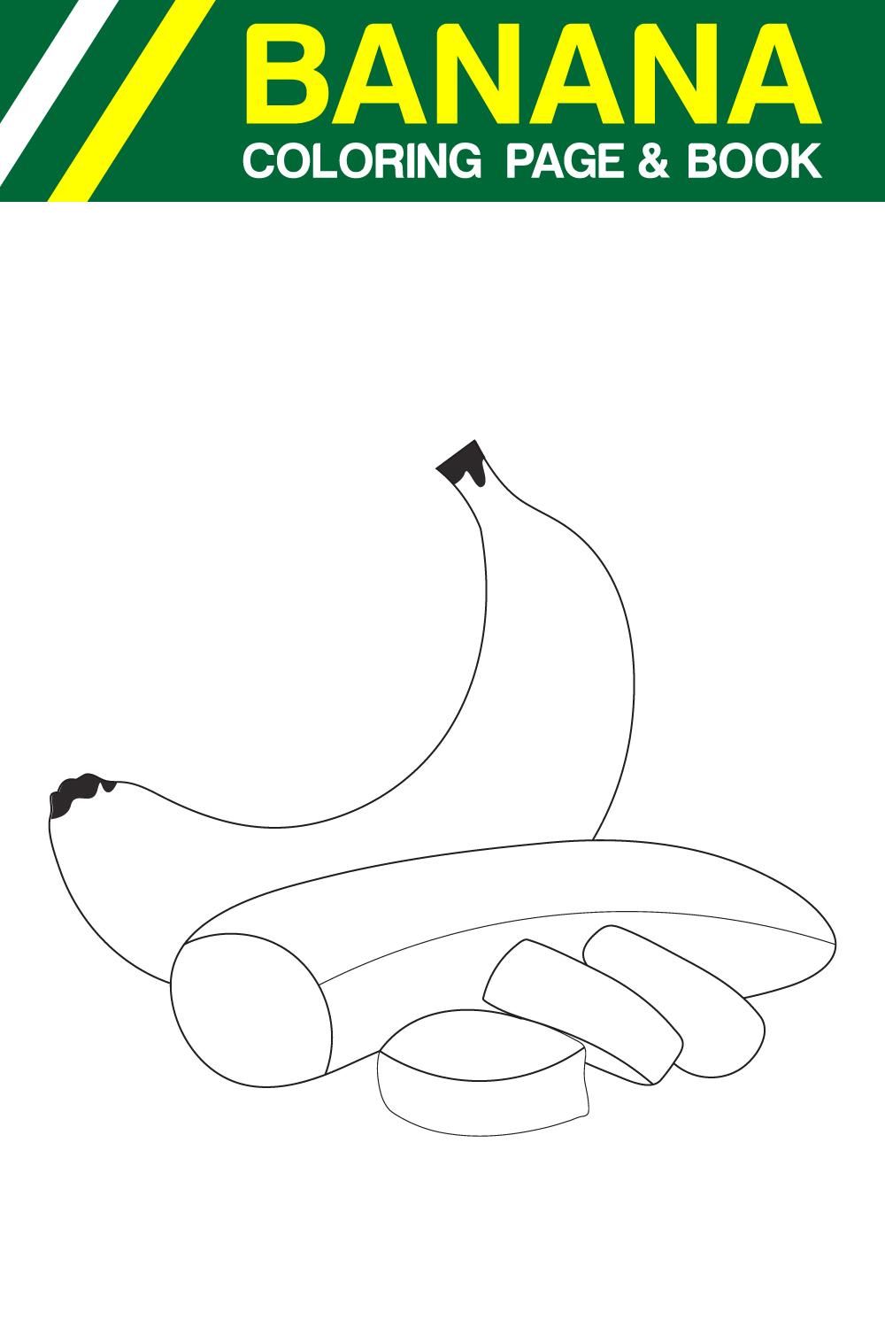 fruit coloring page banana line art illustration pinterest preview image.