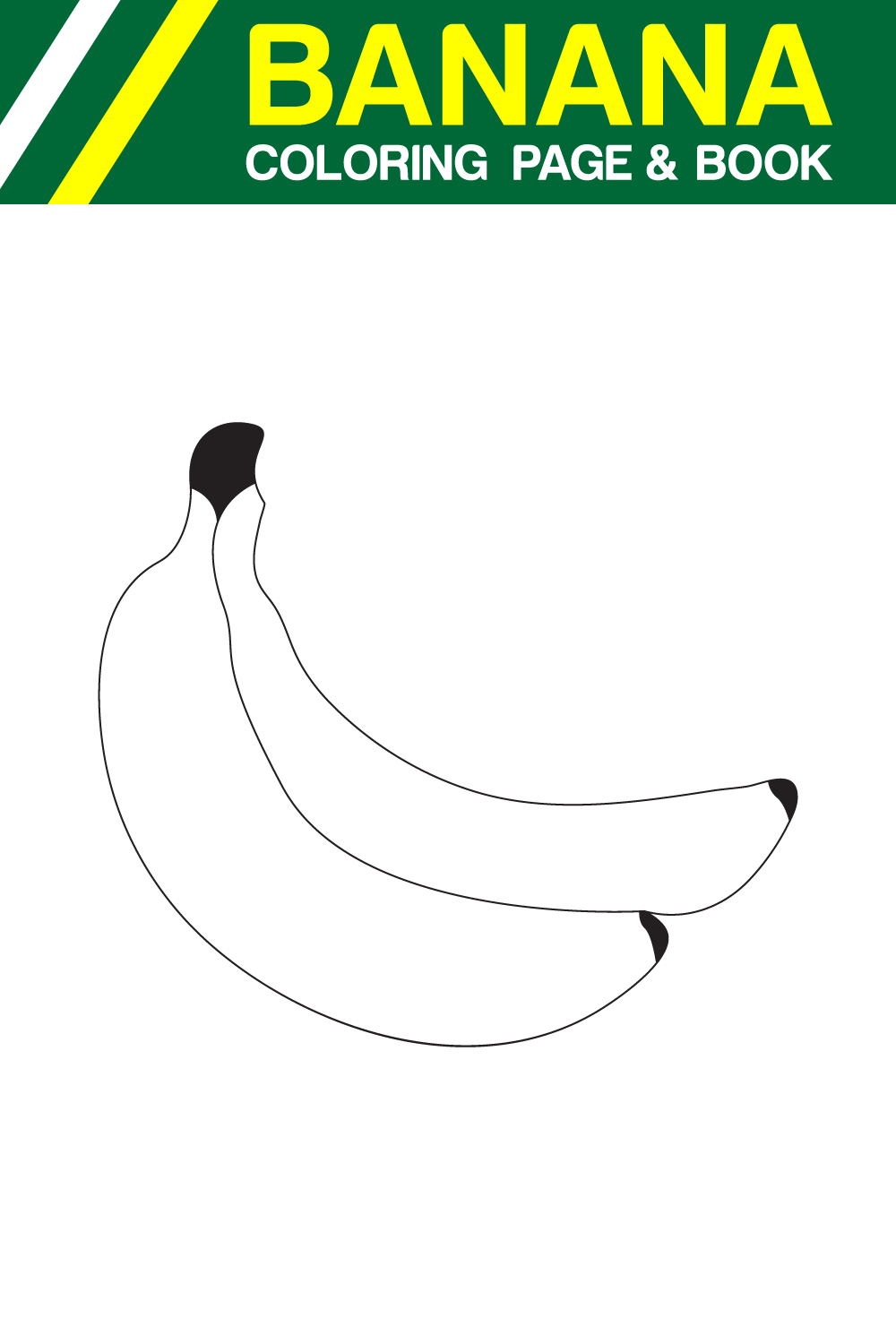 hand drawn banana coloring page for kids pinterest preview image.