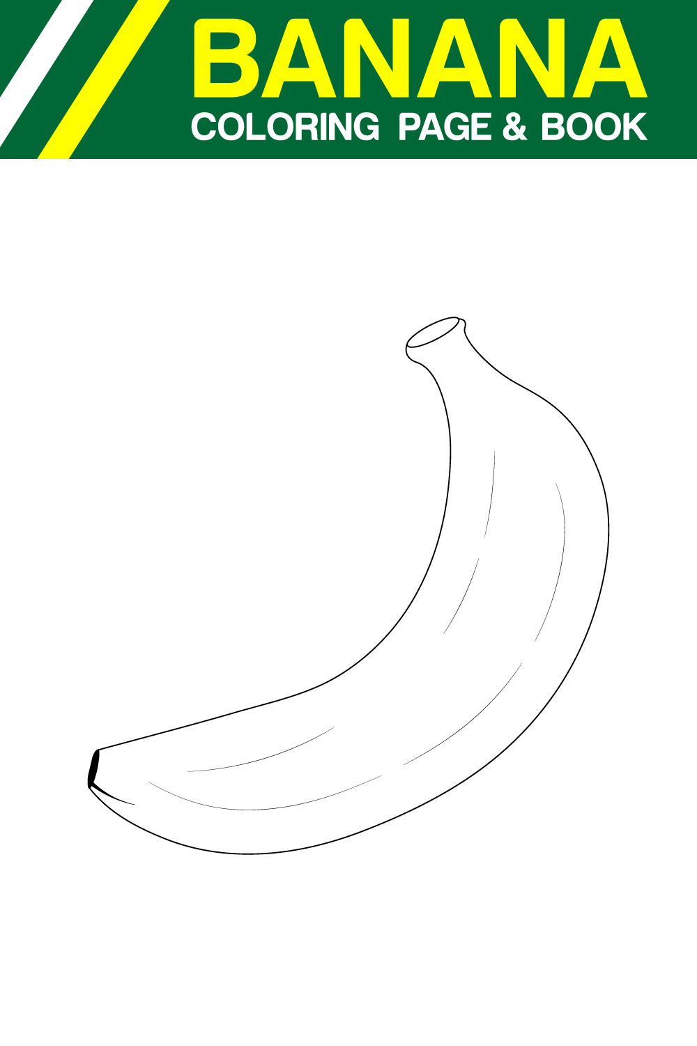 Fruit Coloring Page Banana hand Drawn Line Art pinterest preview image.