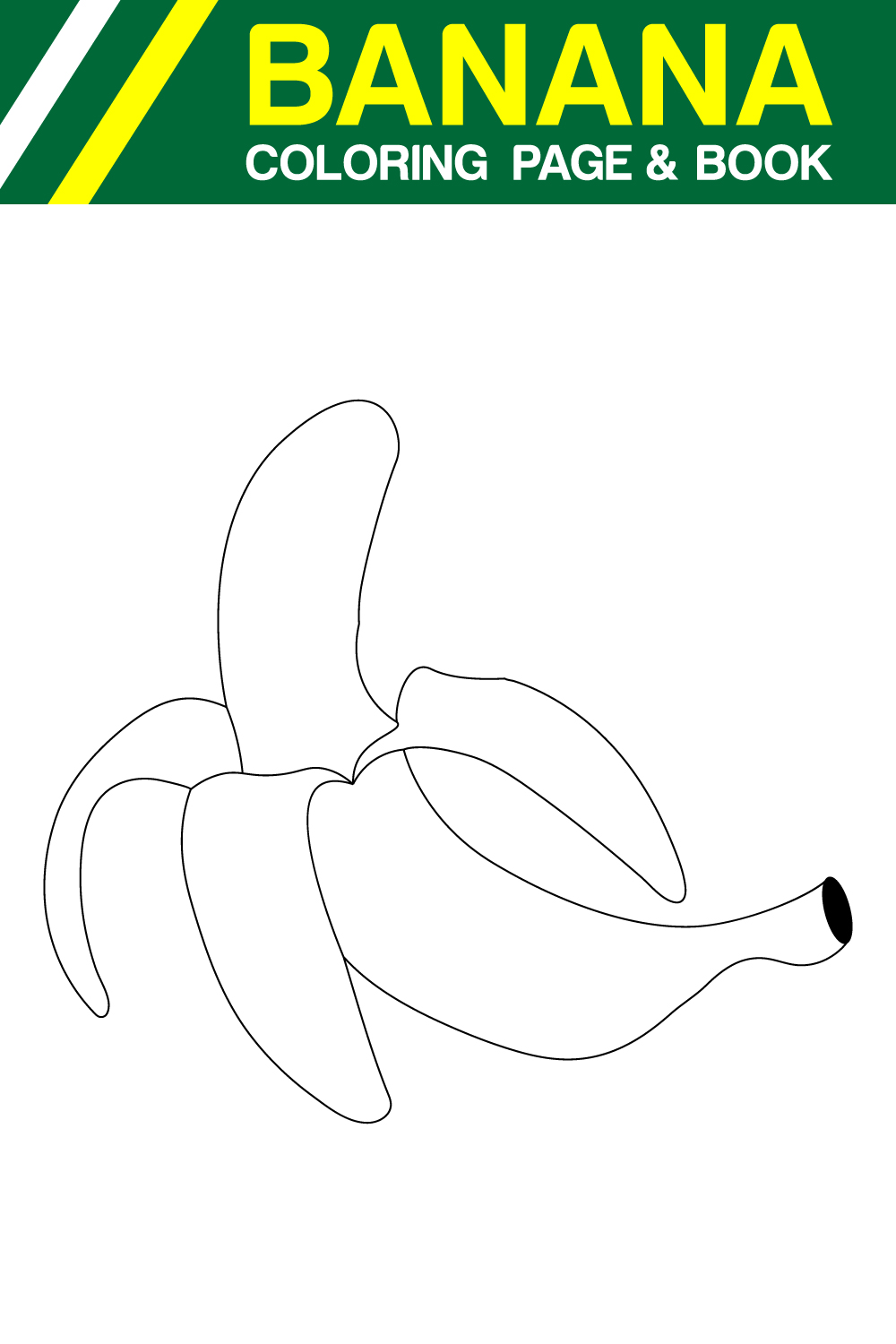 Banana Fruits Coloring Page Vector Line Art illustration pinterest preview image.