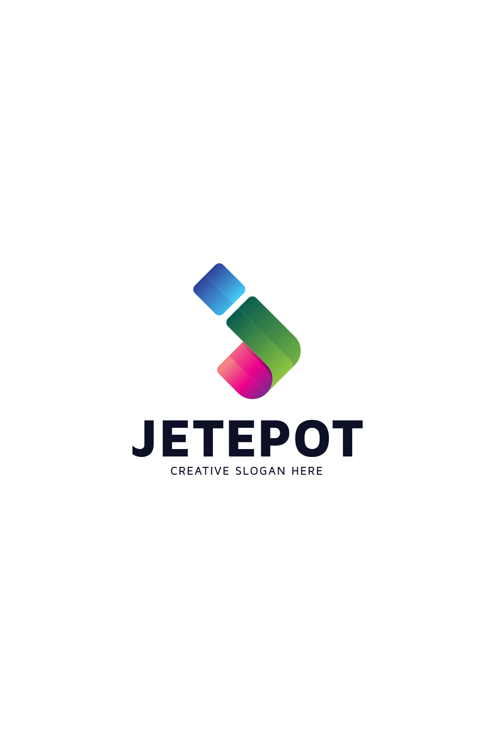 J Letter Logo Design Template pinterest preview image.