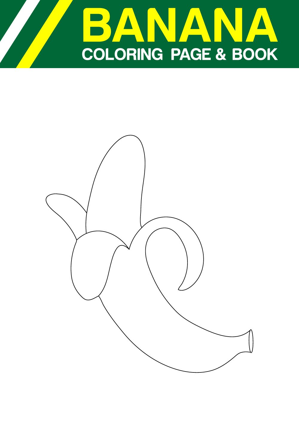 Banana line art vector illustration coloring page hand drawn pinterest preview image.