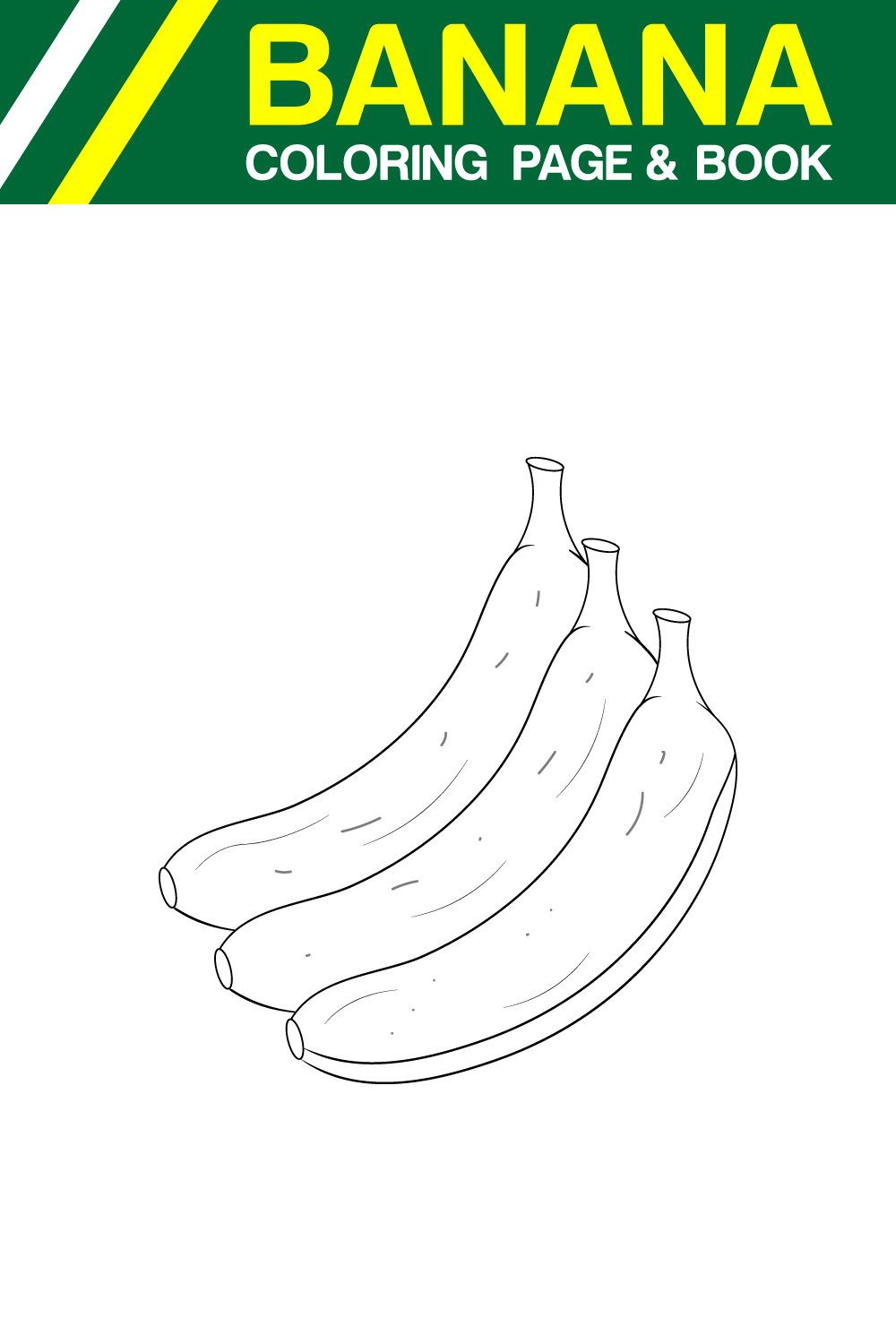 Banana Fruits Coloring Page For Adults pinterest preview image.