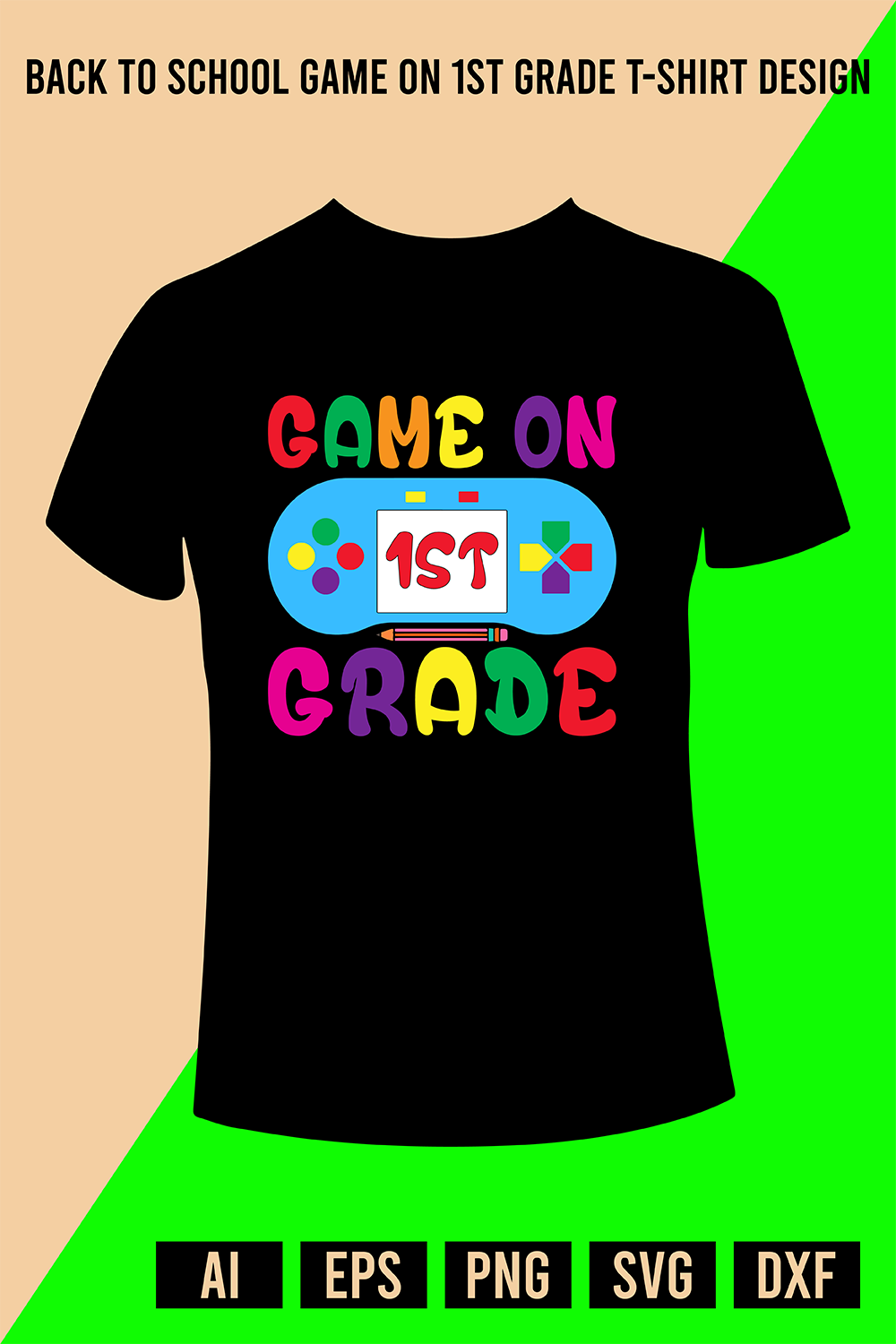 Back To School Game On 3rd Grade T-Shirt Design pinterest preview image.