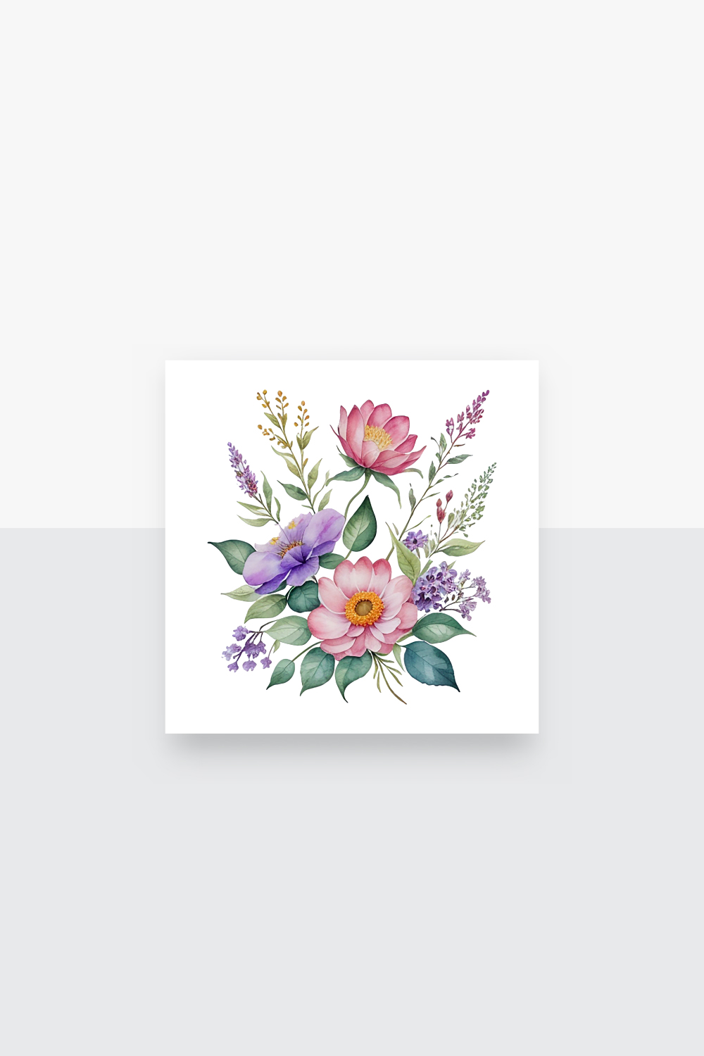 Floral watercolor png pattern for textiles and backgrounds pinterest preview image.