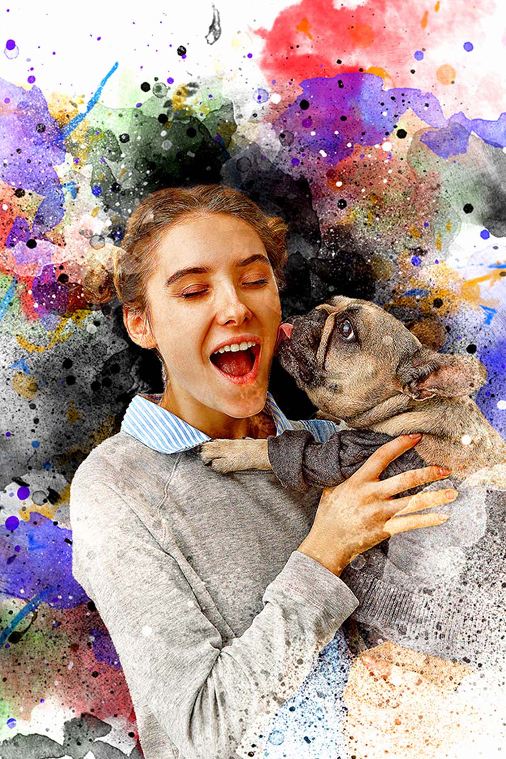 Pets Lovers Portrait Photoshop Action pinterest preview image.