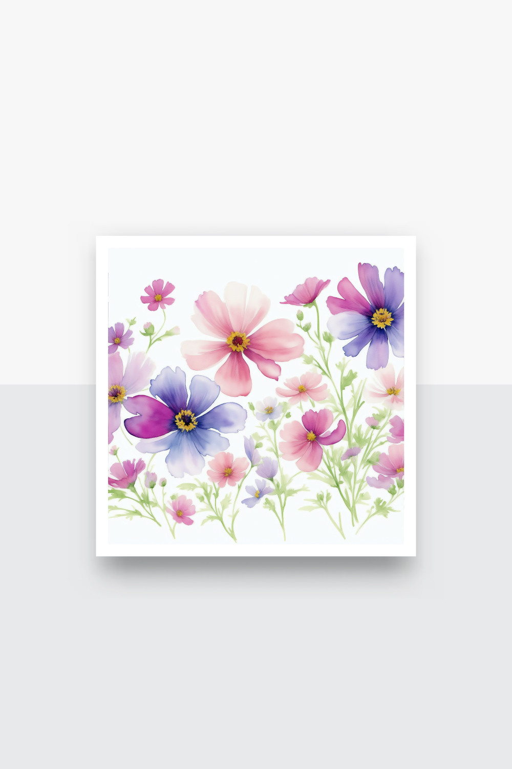 Watercolor Cosmos Flowers Wallpaper pinterest preview image.