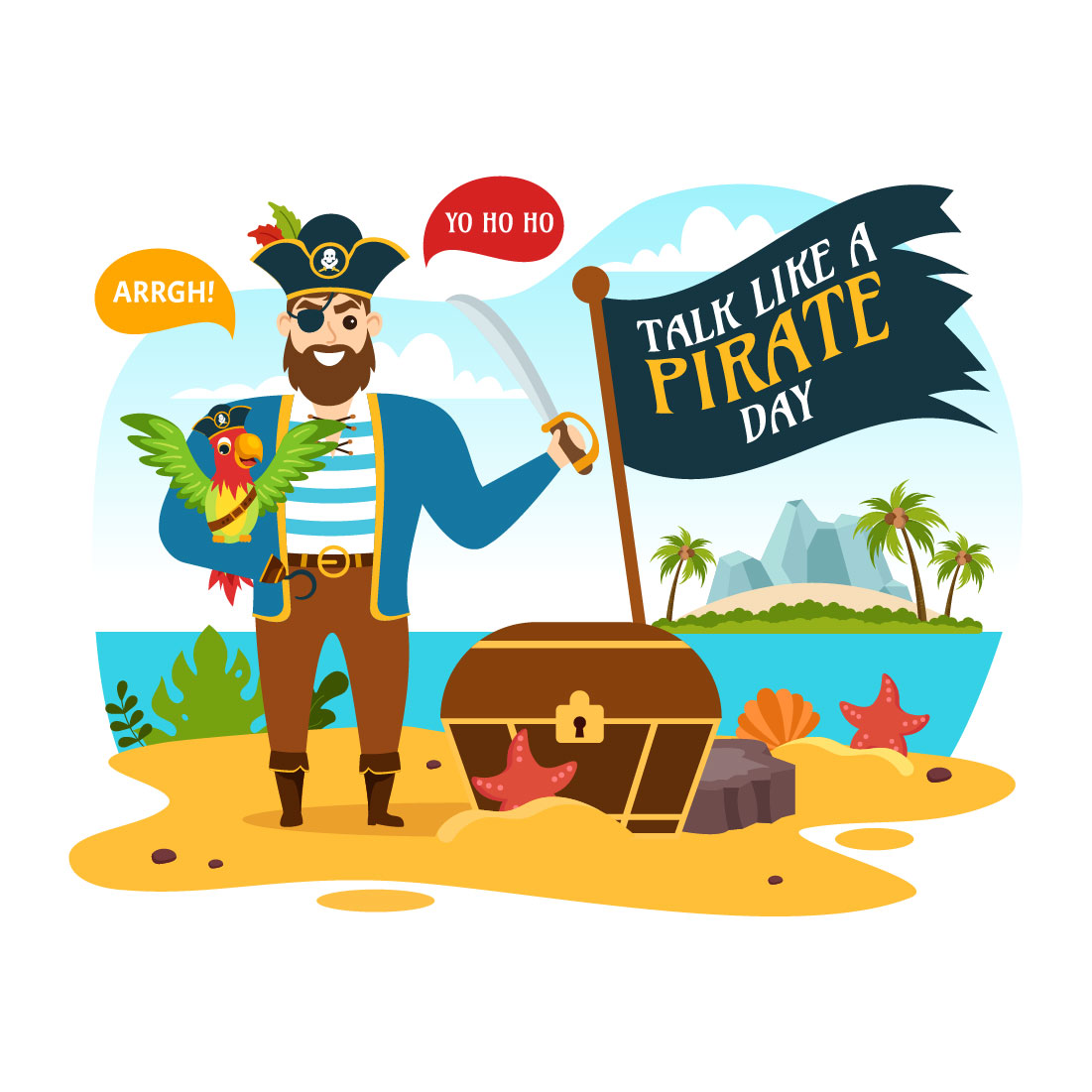 12 International Talk Like A Pirate Day Illustration preview image.