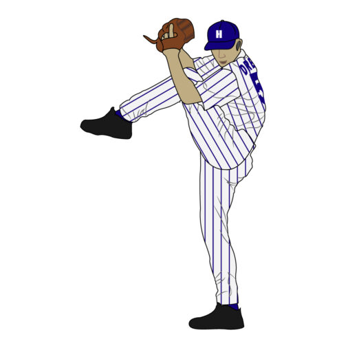Baseball Players Actions - TShirt Print Design cover image.