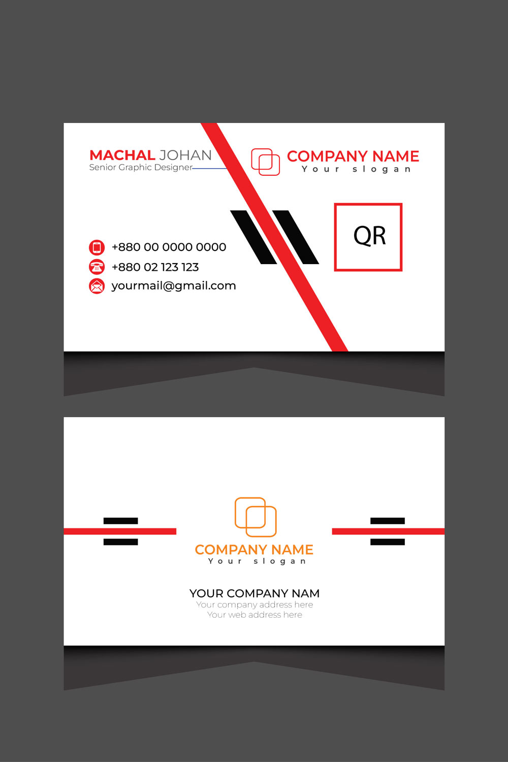 Visiting CARD Design Template pinterest preview image.