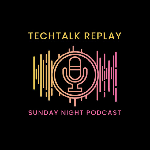 Yellow and Purple Technology Podcast Logo  cover image.
