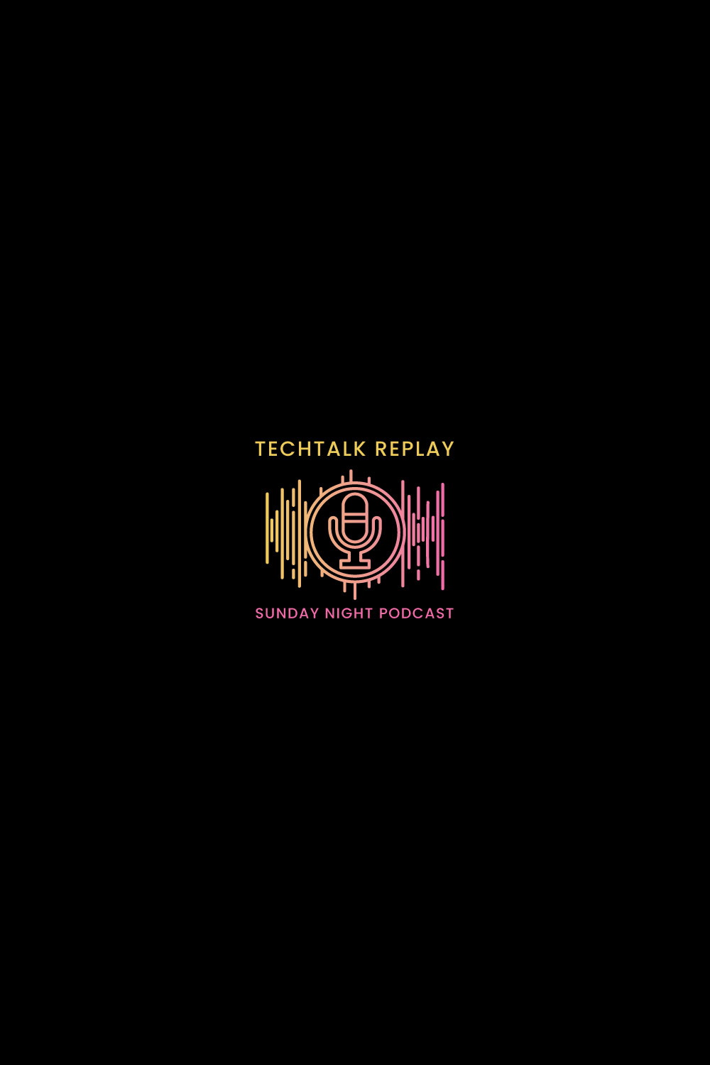 Yellow and Purple Technology Podcast Logo  pinterest preview image.