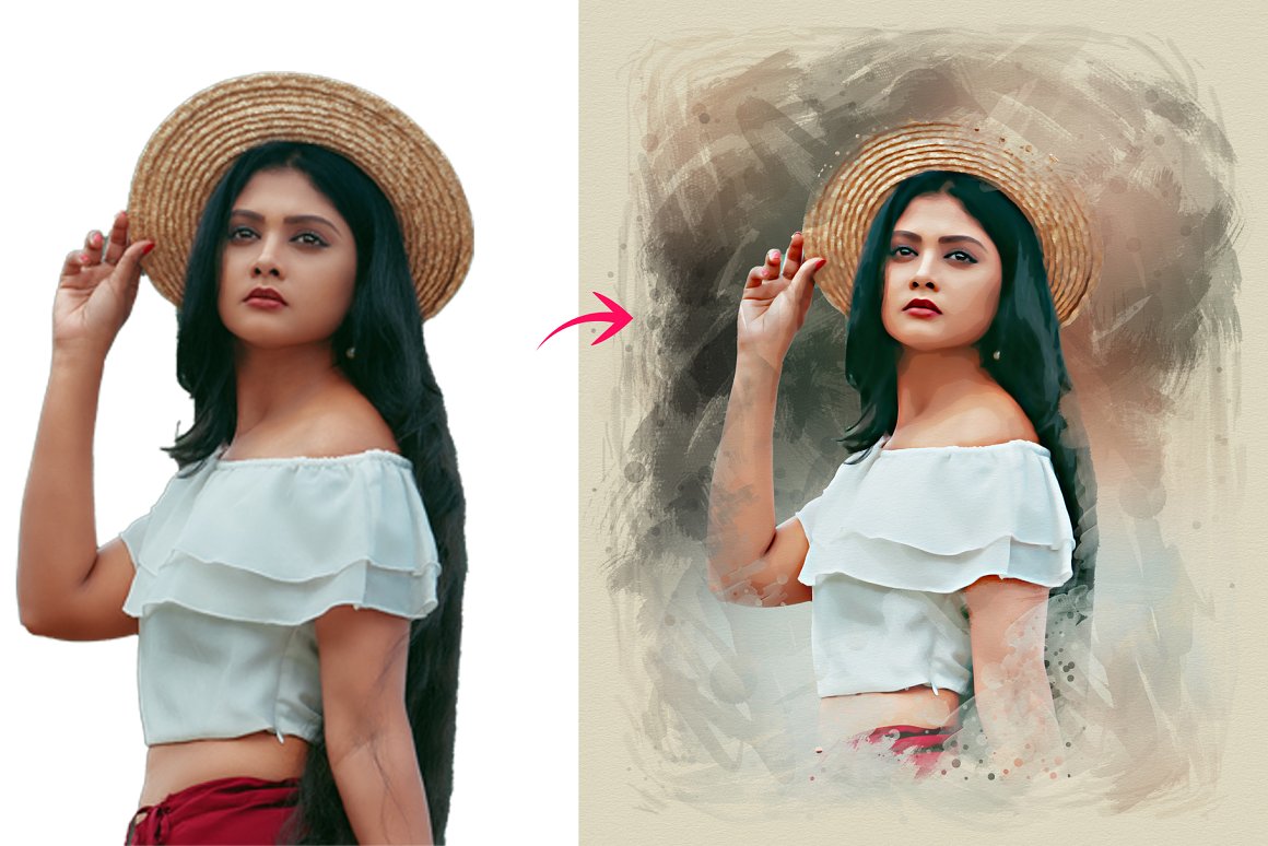 portrait photo painting template 5 666