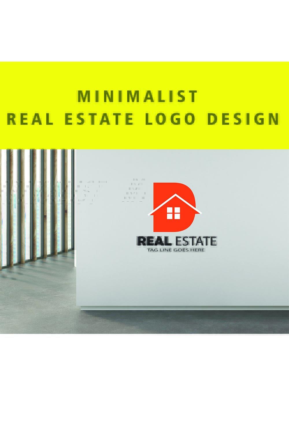 minimalist simple real estate logo for your company only for $10 pinterest preview image.