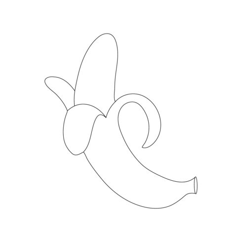 Banana line art vector illustration coloring page hand drawn cover image.