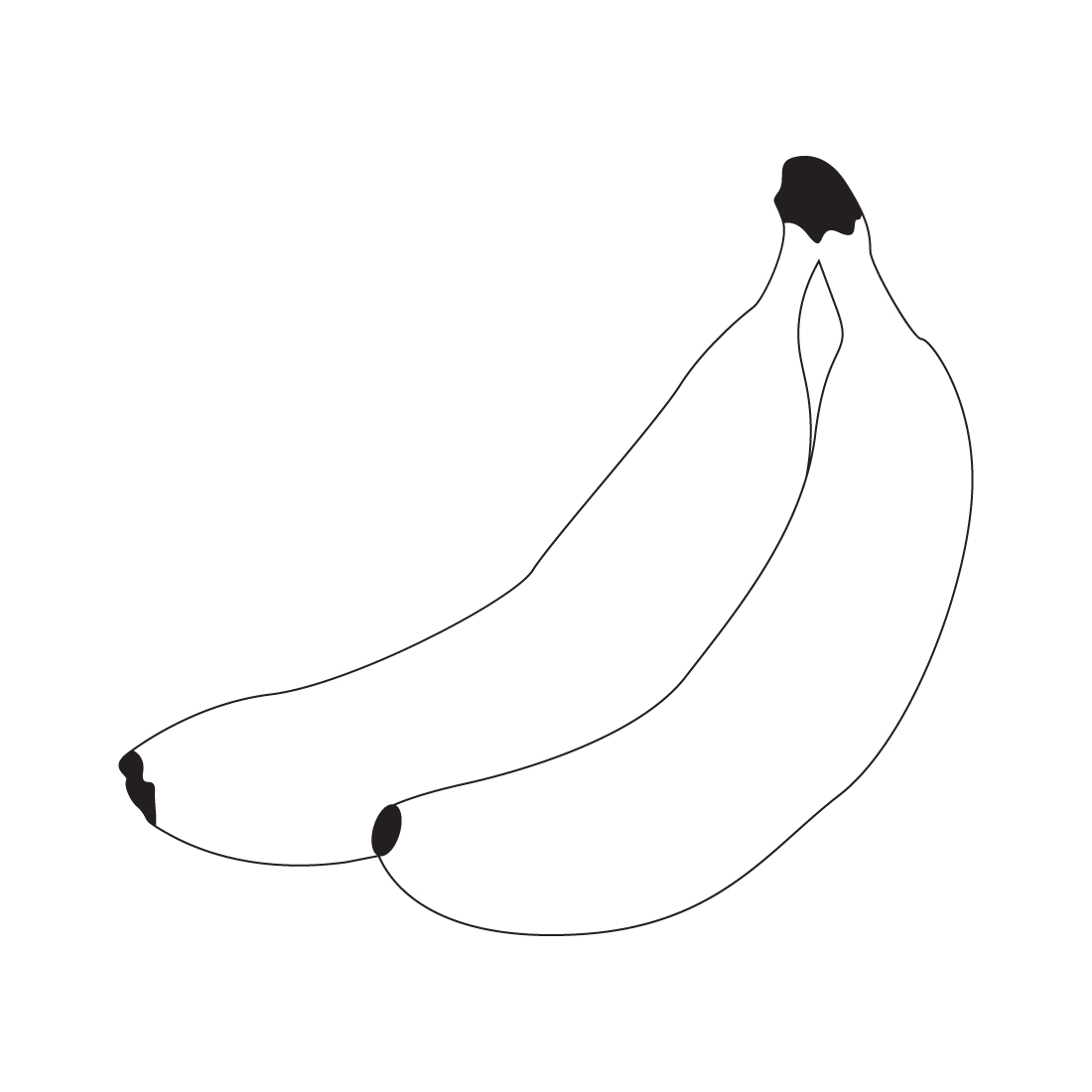 black and white banana clip art