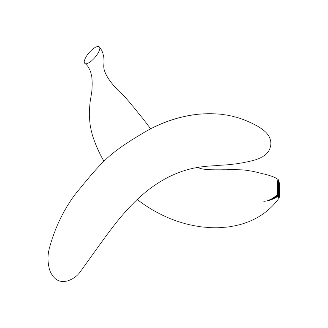 Banana Coloring Book Sketch Line Art Vector Hand Drawn illustration cover image.