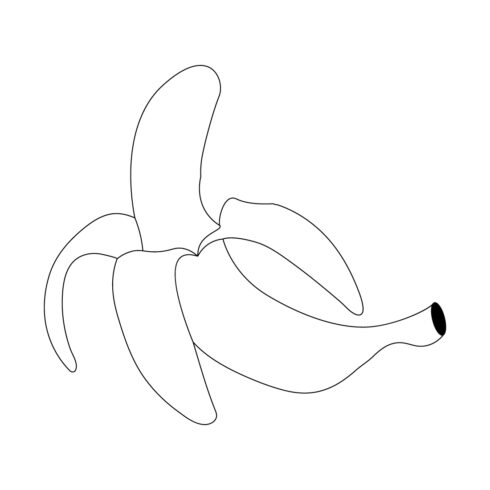 Banana Fruits Coloring Page Vector Line Art illustration cover image.