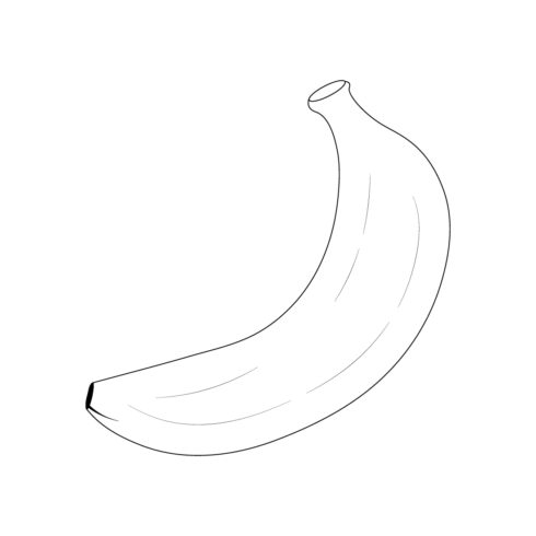 Fruit Coloring Page Banana hand Drawn Line Art cover image.