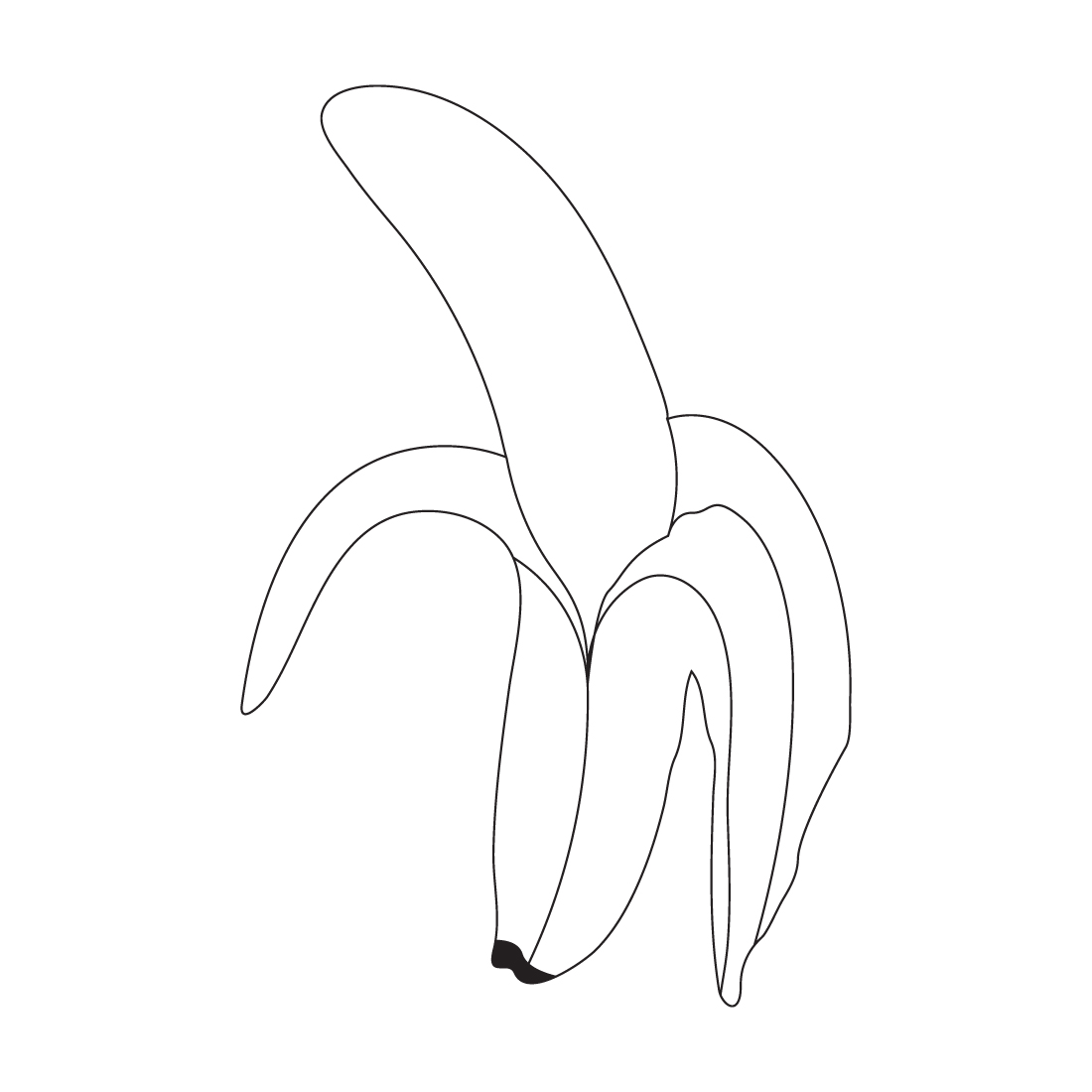 educational illustration coloring page banana fruits preview image.