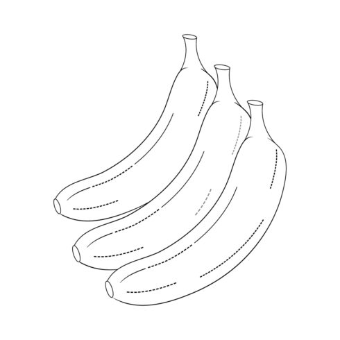 banana line drawing vector illustration cover image.