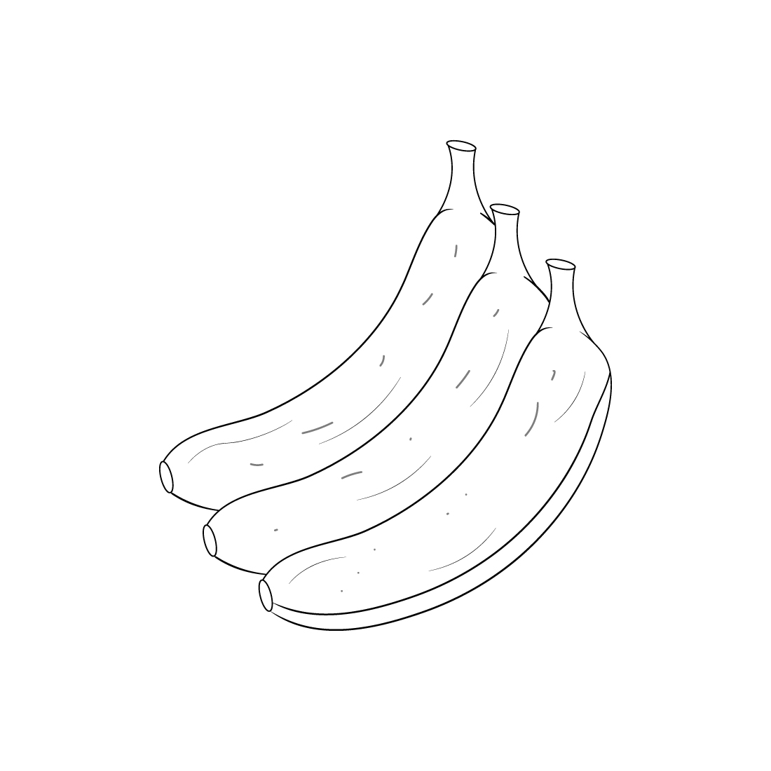 Banana Fruits Coloring Page For Adults preview image.