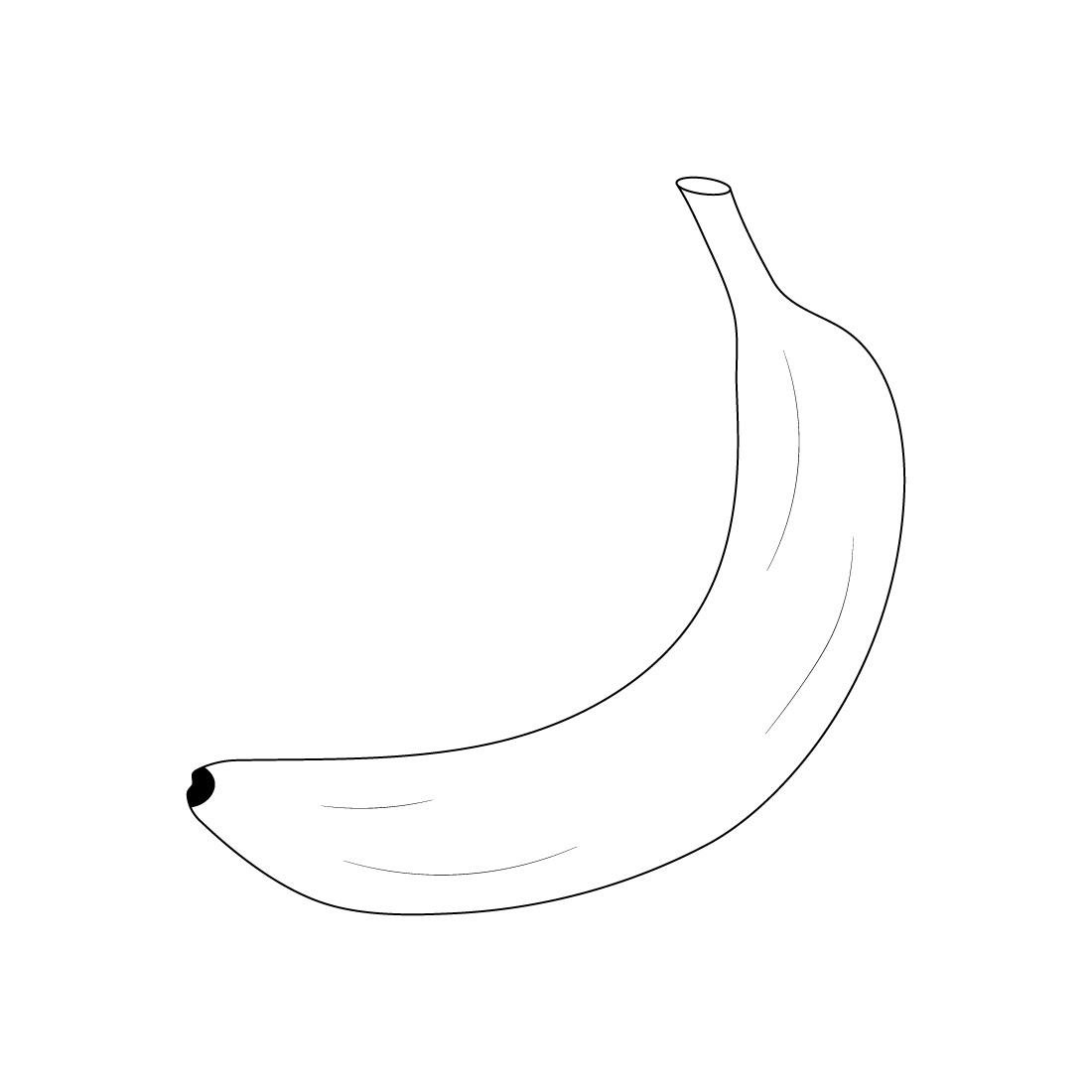 hand drawn banana isolated on a white background preview image.
