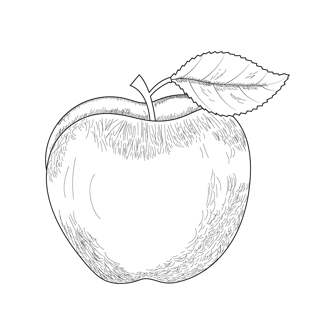 Apple Fruits Coloring Book Adults preview image.