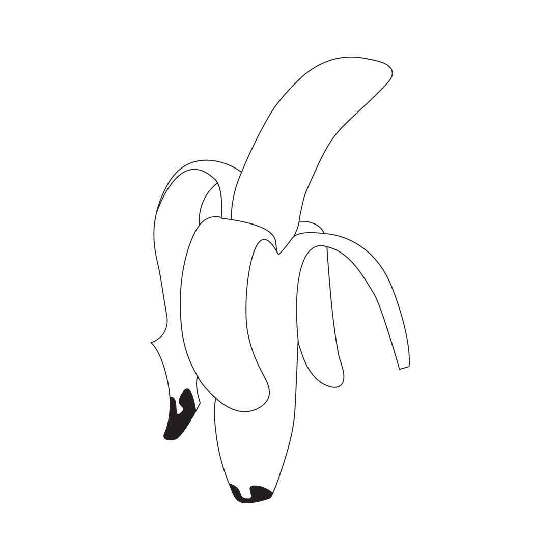 banana coloring page for adults preview image.