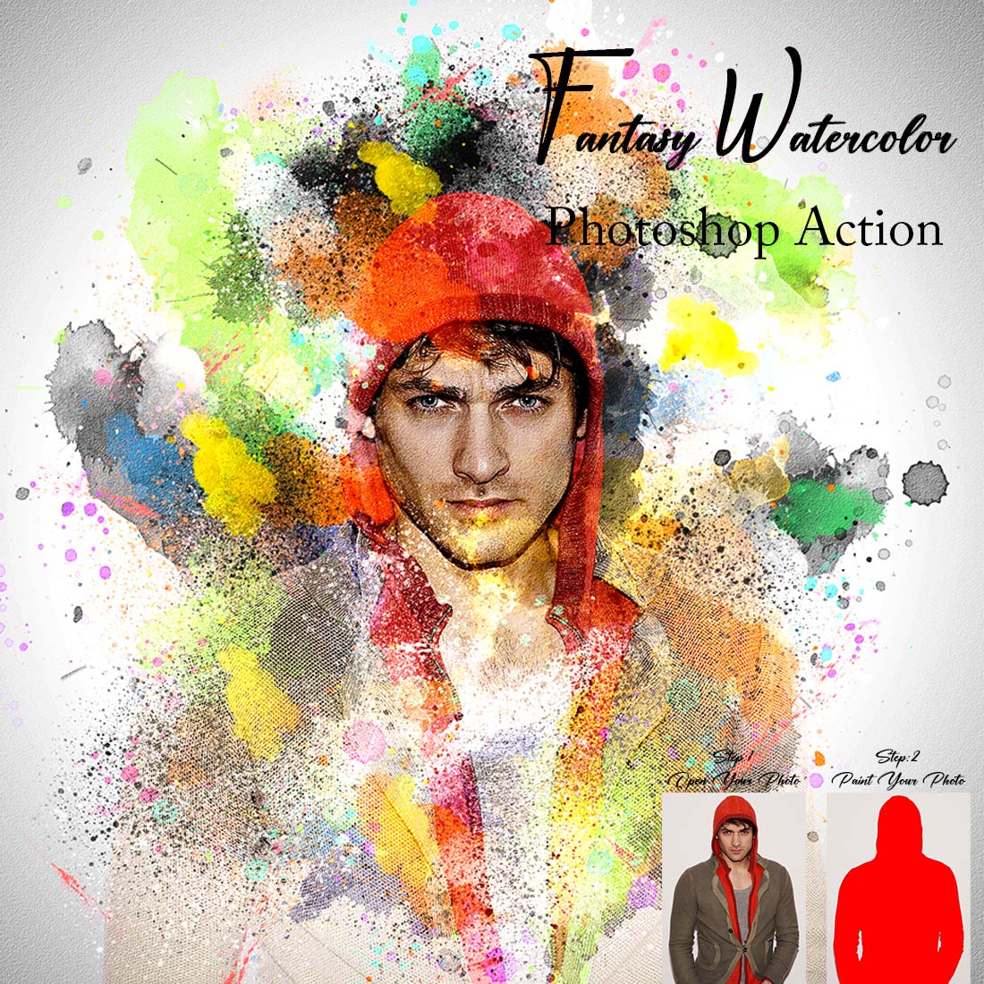 Fantasy Watercolor Photoshop Action cover image.