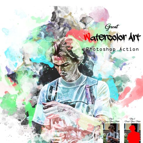 Great Watercolor Art Photoshop Action cover image.