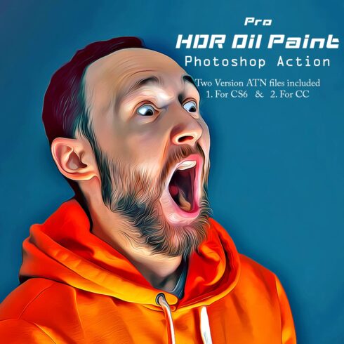 Pro HDR Oil Paint Photoshop Action cover image.