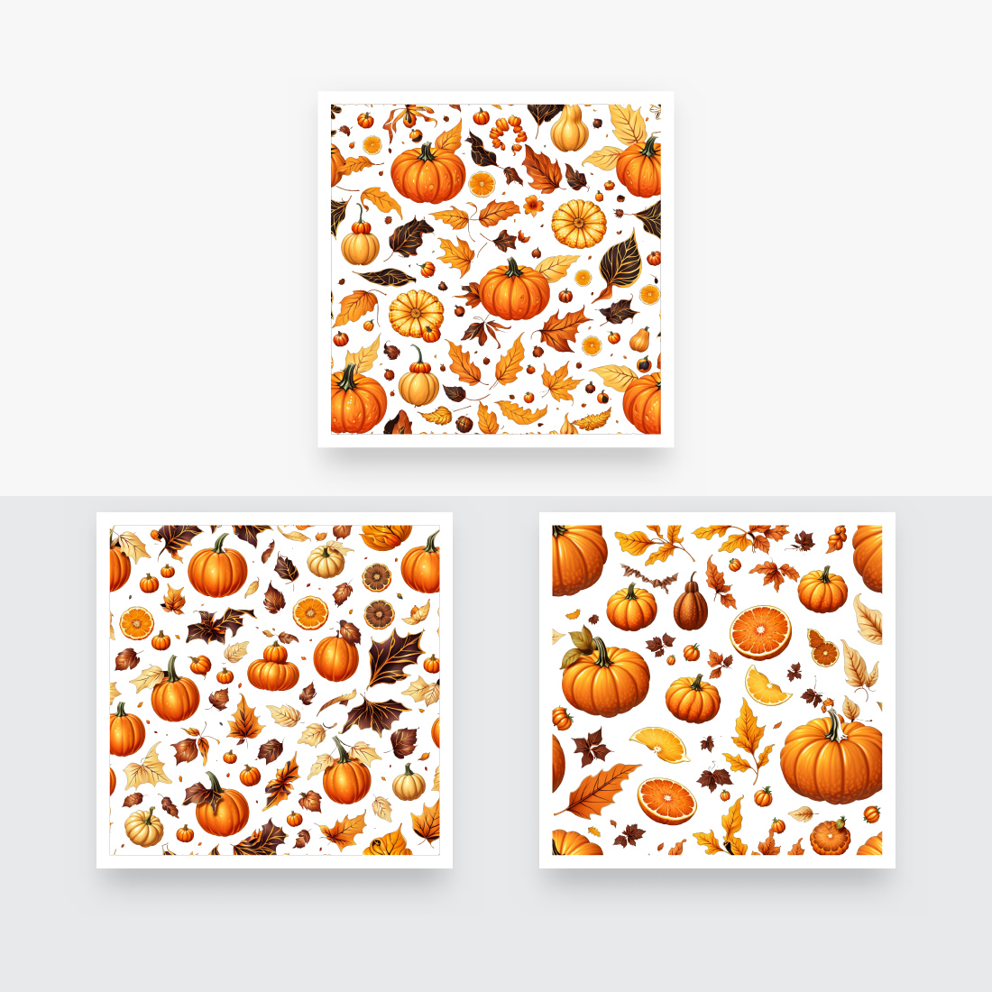 Seamless Autumn Pumpkins fruits Pattern preview image.
