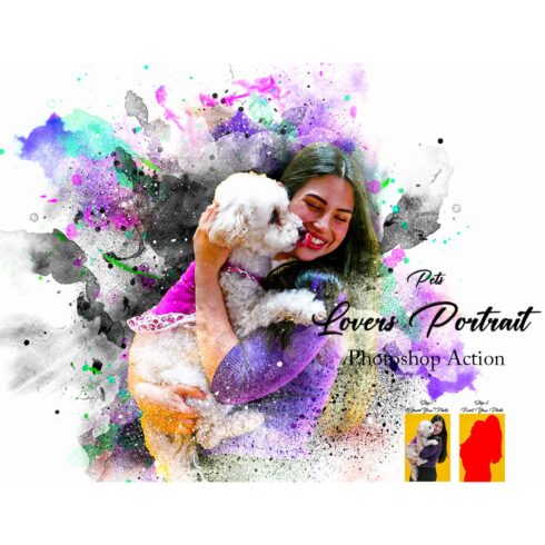 Pets Lovers Portrait Photoshop Action cover image.
