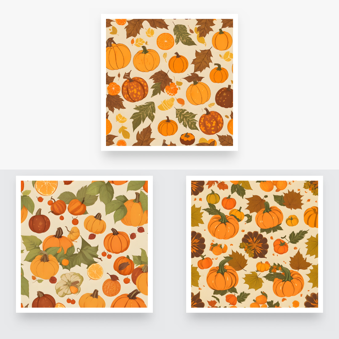 Autumn Pumpkins fruits Pattern preview image.
