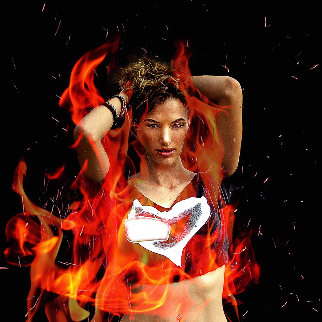 Hyper Fiery Effect Photoshop Action preview image.