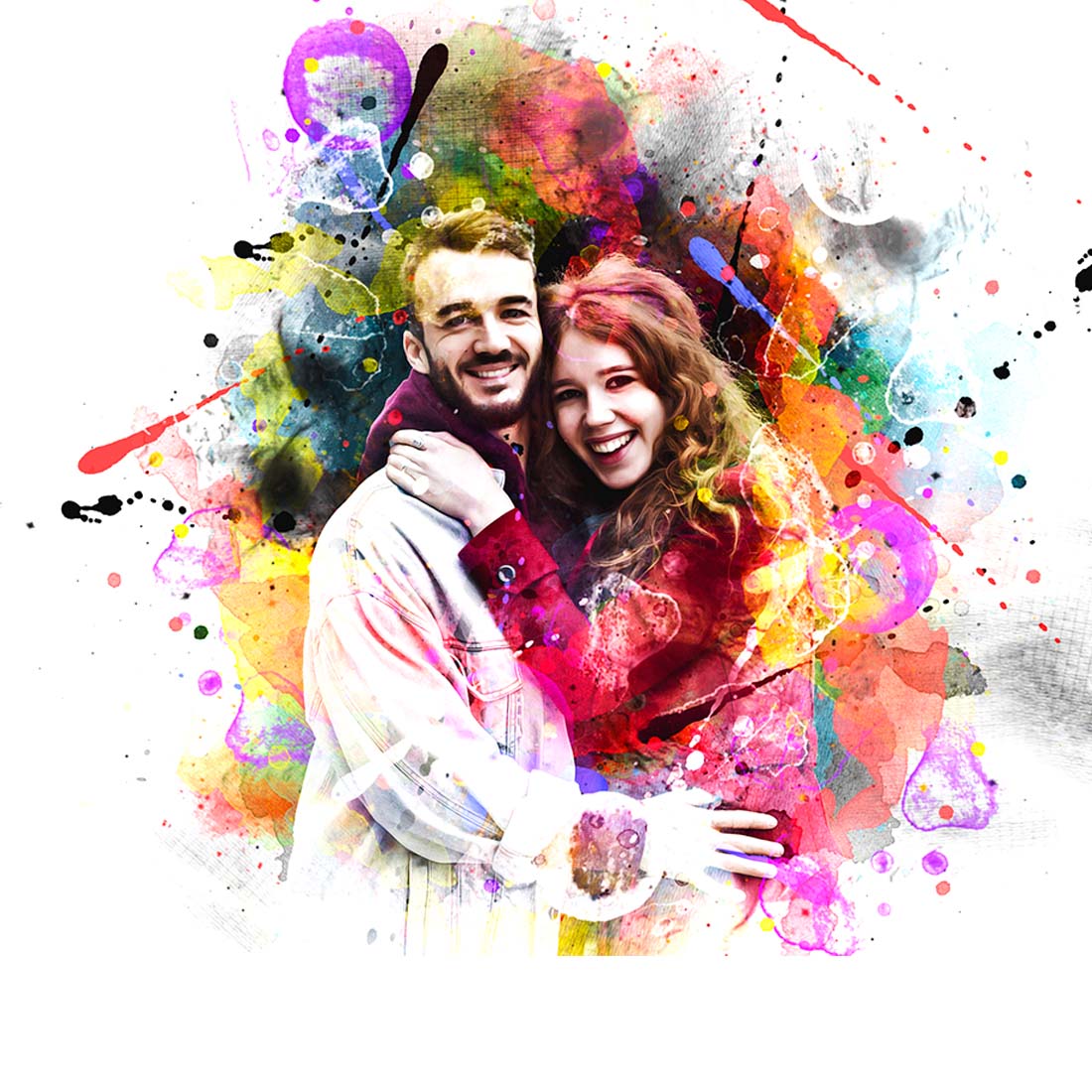 Couples Painting Photoshop Action preview image.