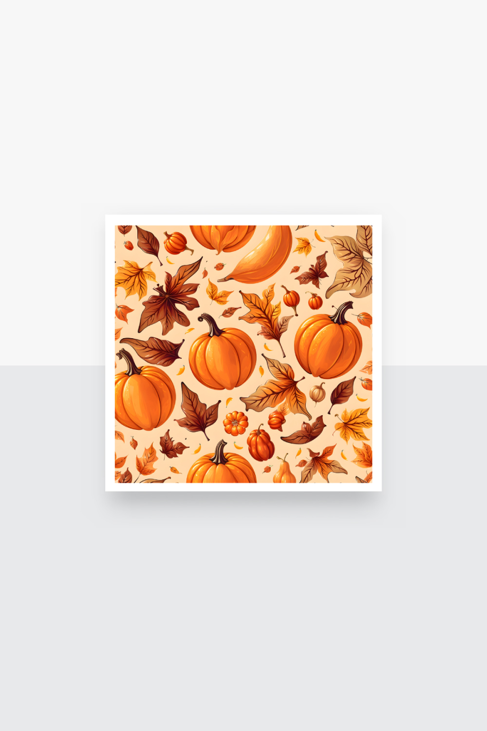 3D Autumn Pumpkins Pattern Clipart pinterest preview image.