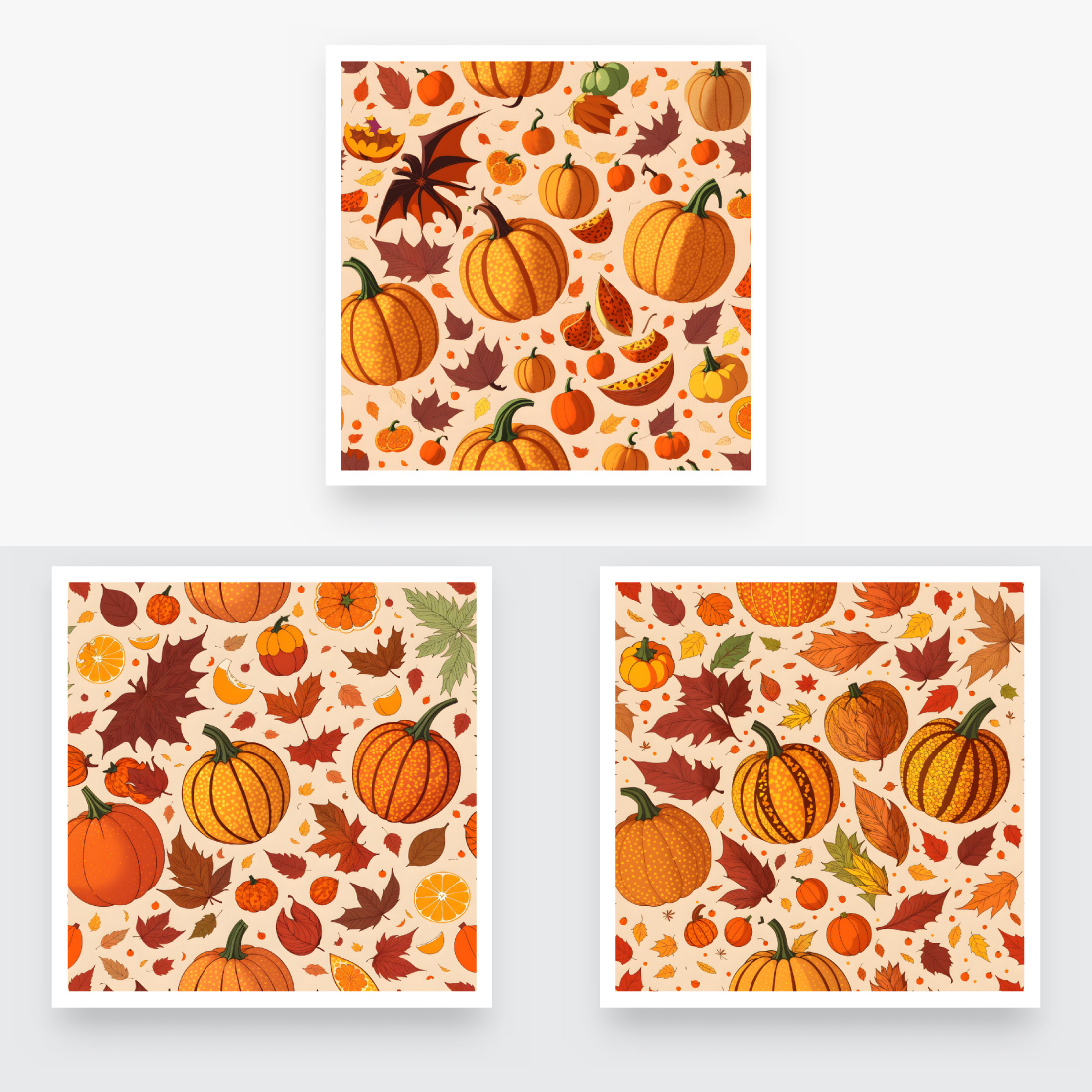 Autumn Pumpkins Pattern Clipart preview image.