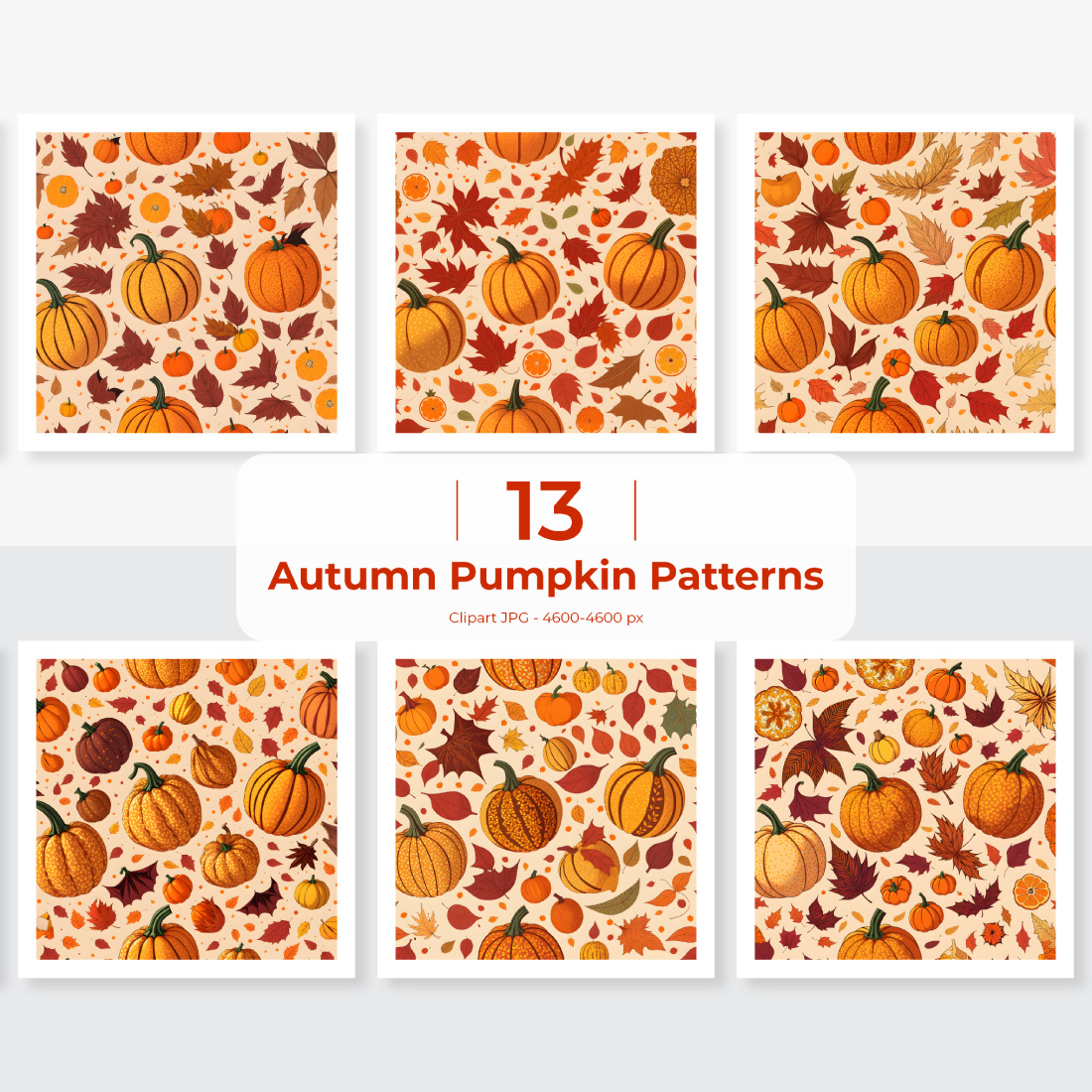 Autumn Pumpkins Pattern Clipart cover image.