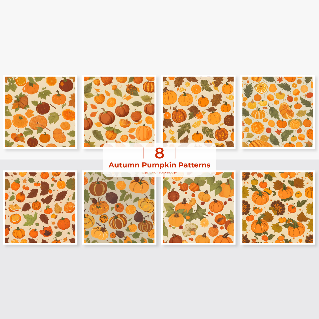 Autumn Pumpkins fruits Pattern cover image.