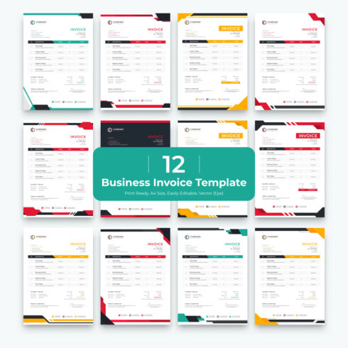 Abstract style business invoice Bundle cover image.